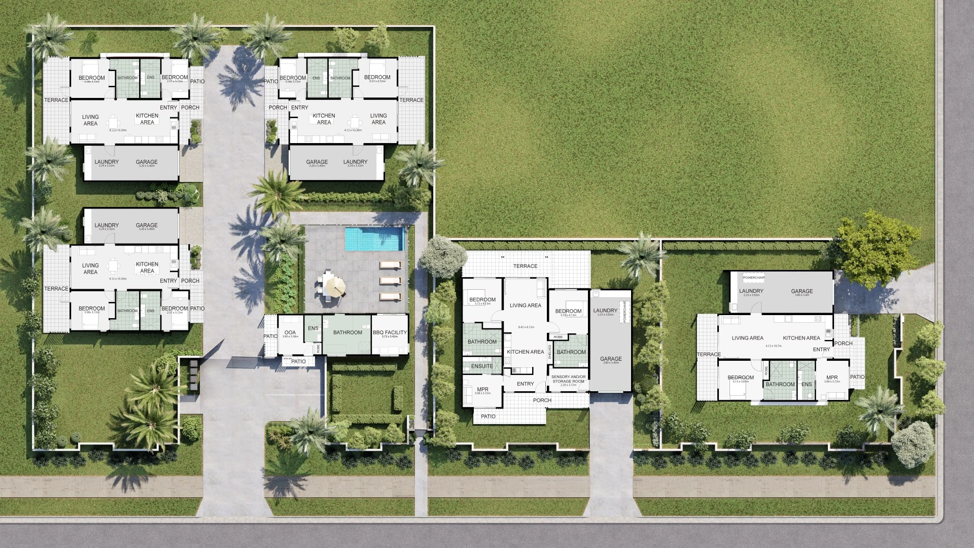 Site Plan with Floor Plans