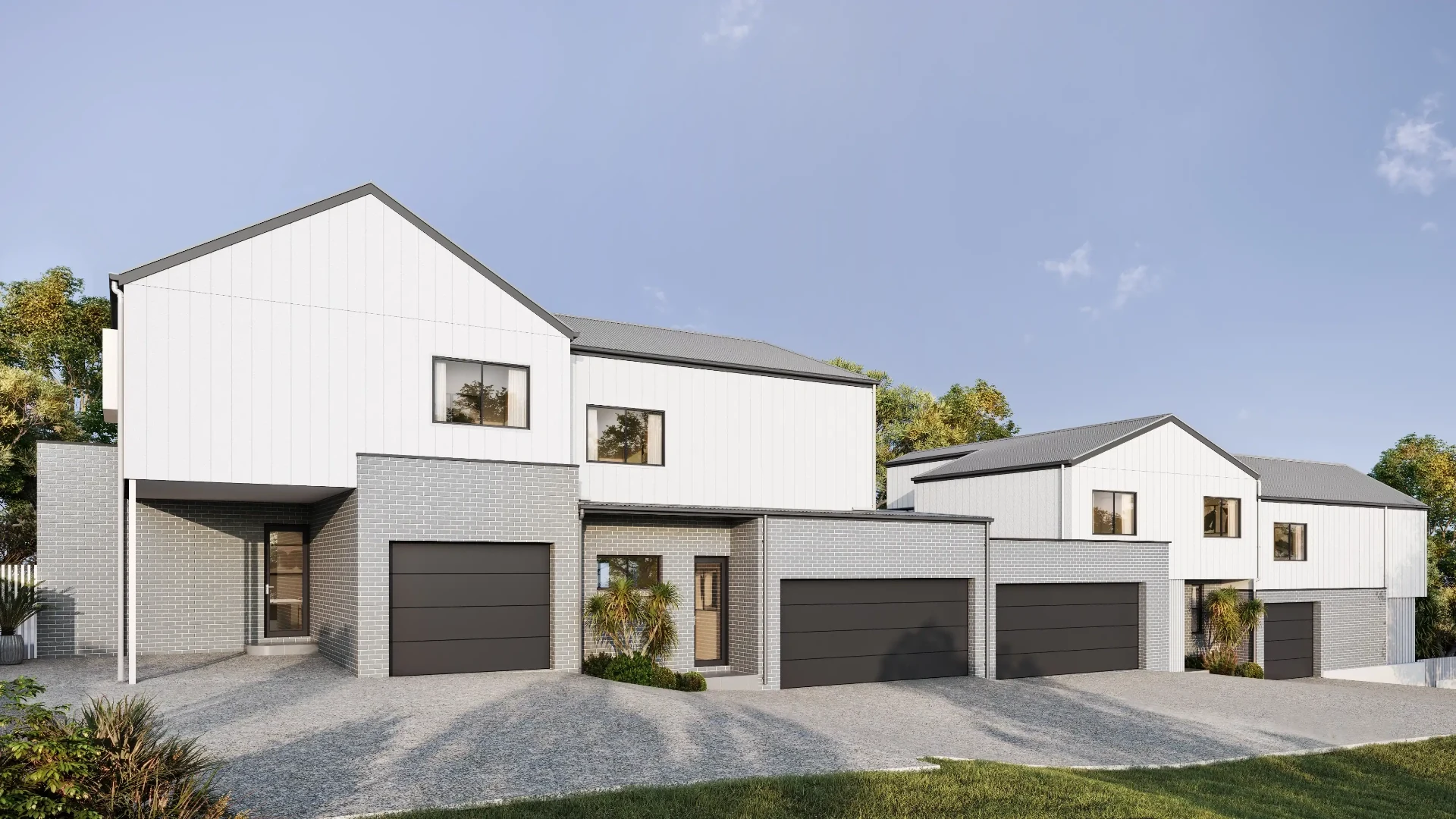 3D render of a townhouse development