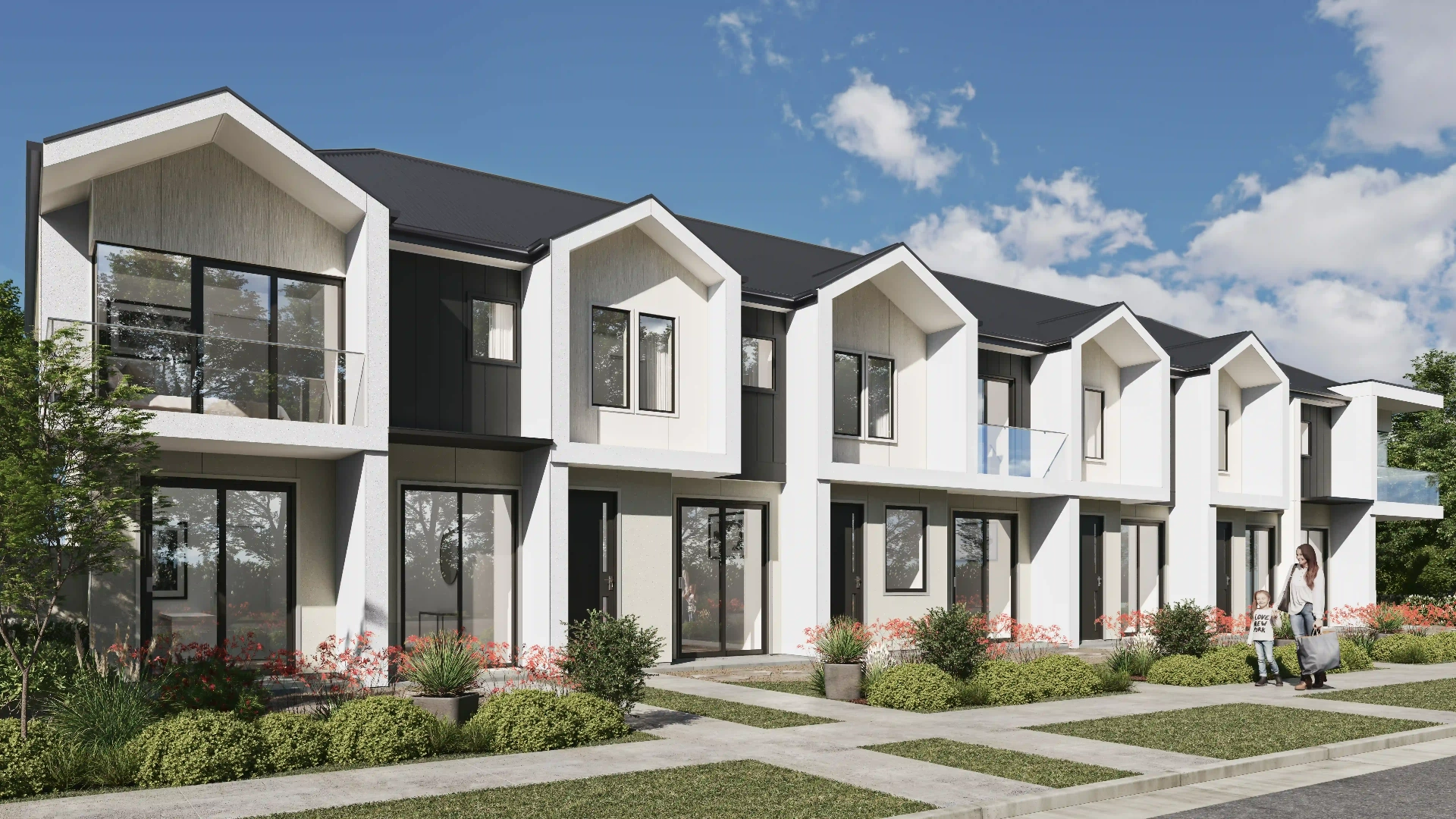 3D townhouse development streetscape visualisation Sydney